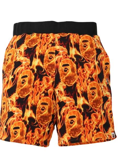 A BATHING APE® Flame Wide Sweat Shorts "Orange" 1G30 153 014 ORANGE