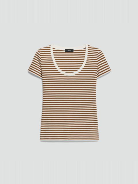 Theory Scoop Neck Tee in Jersey Stripe