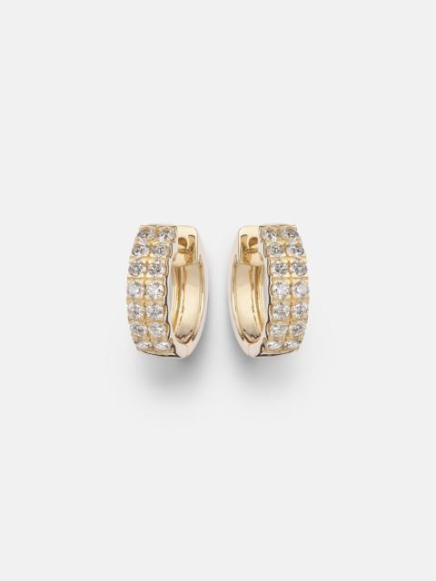 STONE AND STRAND Twin 14kt gold earrings with diamonds