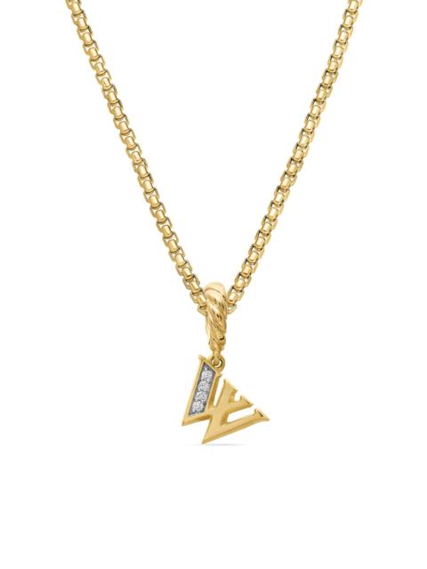 DAVID YURMAN Women's Pavé Initial Pendant in 18K Yellow Gold - Initial W