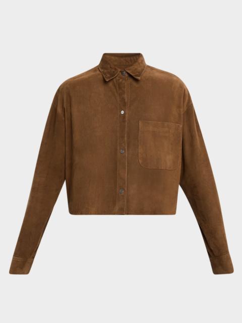 TWP Little Big Joe Suede Button-Front Shirt