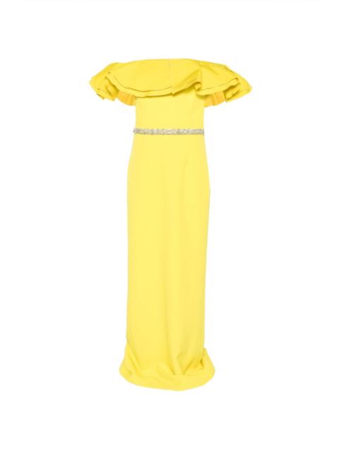 Safiyaa ruffled belted maxi dress