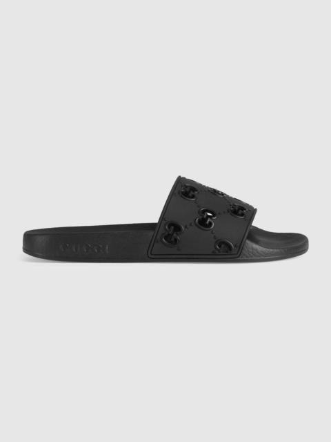 GUCCI Women's rubber GG slide sandal