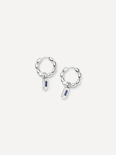 MISSOMA Silver-Plated Molten Gemstone Charm Hoop Earrings