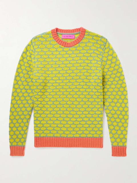 The Elder Statesman Brick Jacquard-Knit Cashmere Sweater | REVERSIBLE