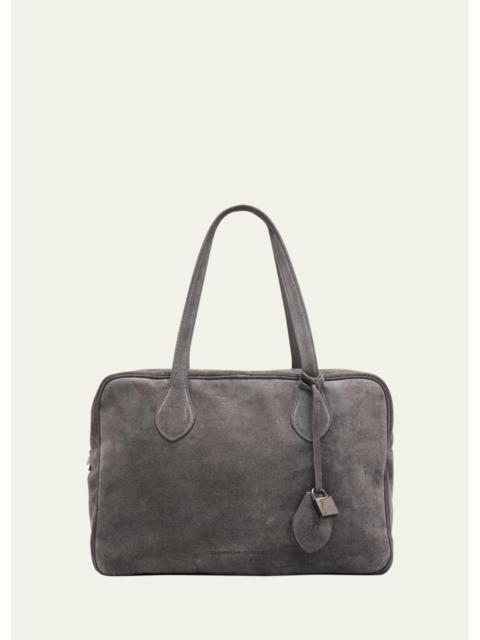 Brunello Cucinelli Explorer Suede Top-Handle Travel Bag