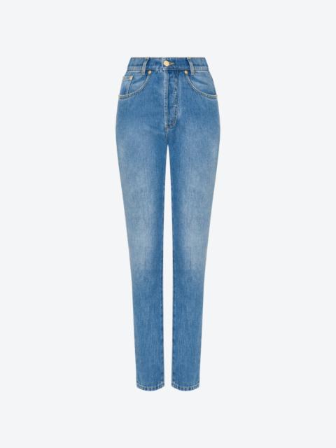 Moschino BLUE COTTON DENIM TROUSERS