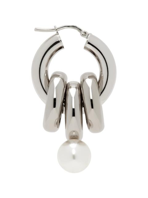 Simone Rocha Stacked Link Faux-Pearl Hoop Single Earring