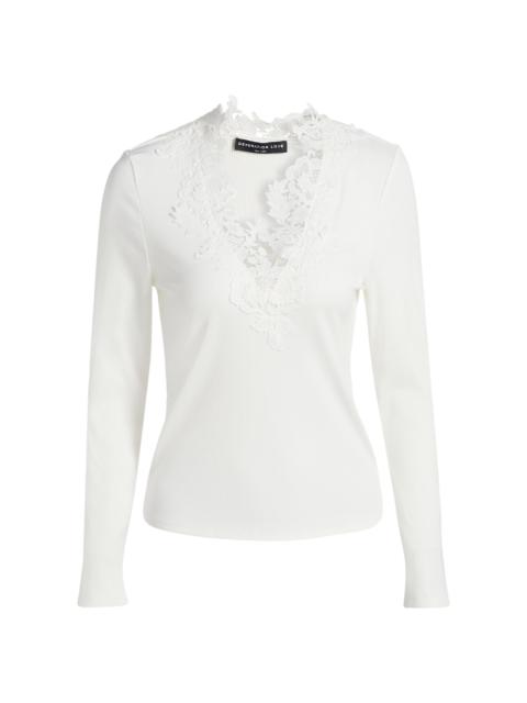GENERATION LOVE Women's Piper Lace-Trim Top - White