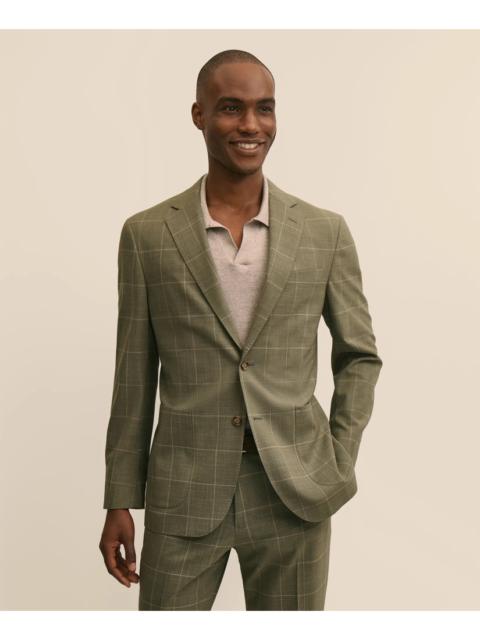 Brooks Brothers Brooks Brothers Explorer Collection Slim Fit Wool Windowpane Suit Jacket