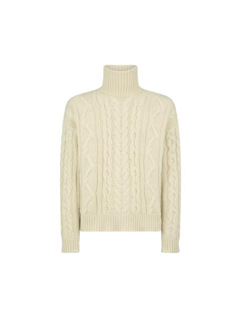 TOM FORD WOOL CASHMERE CABLE ROLL NECK