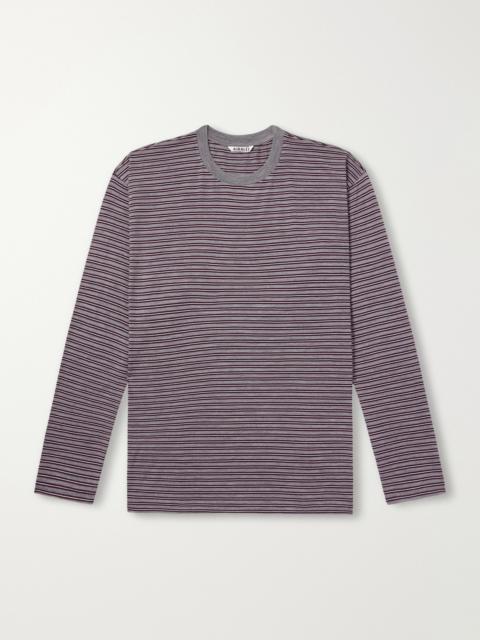 AURALEE Striped Wool-Jersey T-Shirt