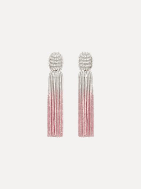 Oscar de la Renta OMBRE BEADED TASSEL EARRINGS