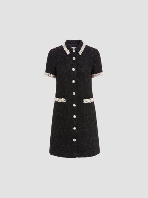 MAC DUGGAL Women's Bouclé Tweed Shift Mini Dress - Black