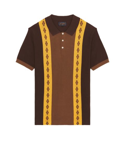 BEAMS PLUS Knit Polo Stripe Argyle