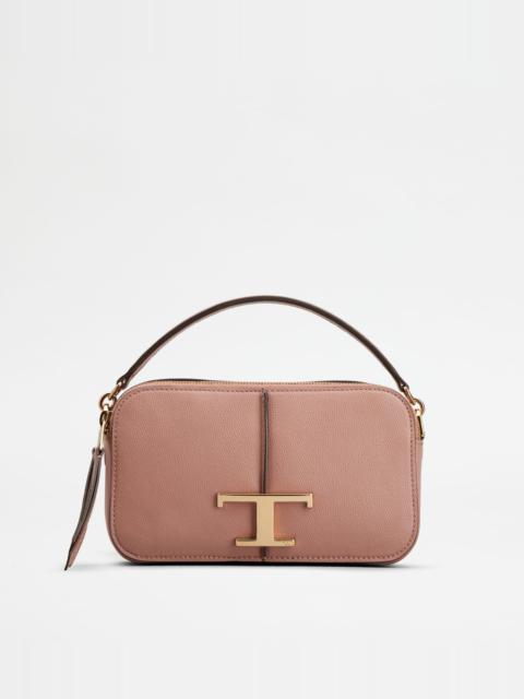 Tod's T TIMELESS CAMERA BAG IN LEATHER MINI - PINK