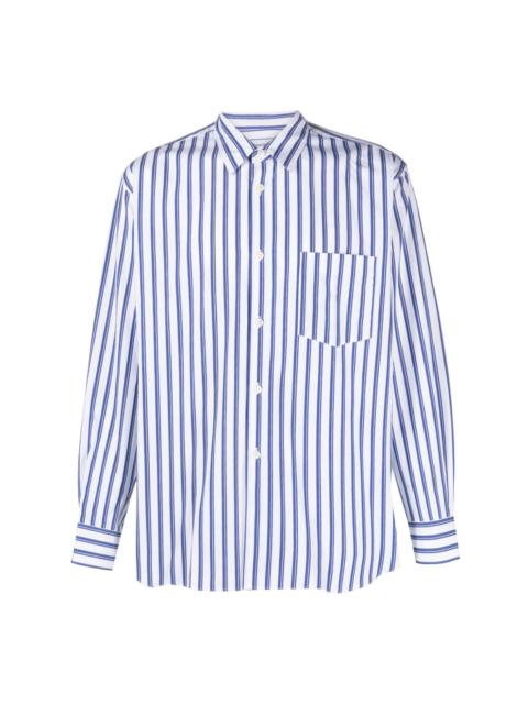 striped long-sleeve cotton shirt