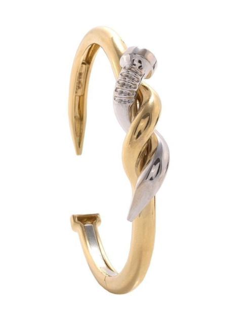 DAVID WEBB Two Tone Twisted Diamond Nail Cuff