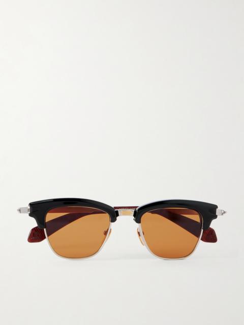 JACQUES MARIE MAGE Sartre D-Frame Acetate and Silver-Tone Sunglasses