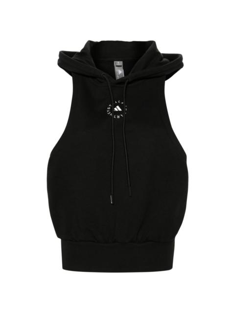 adidas logo-print sleeveless hoodie