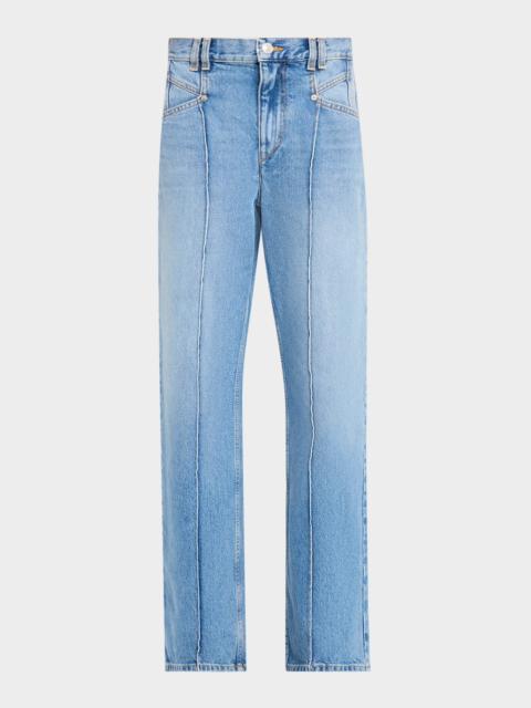 Isabel Marant Drolane Pintuck Straight-Leg Jeans