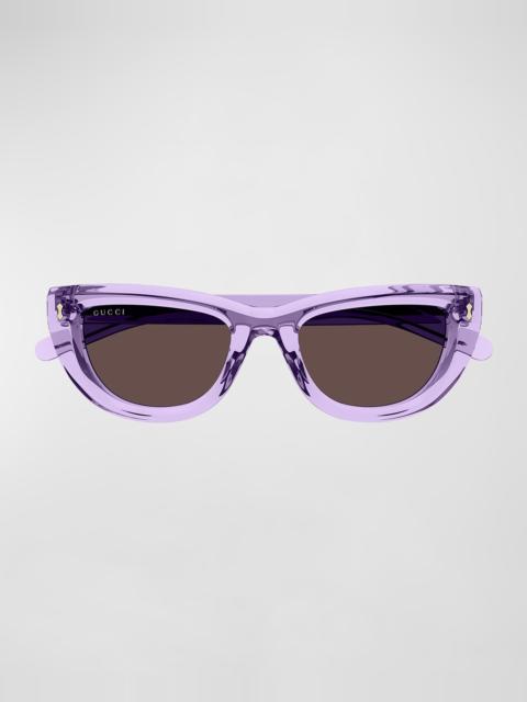 GUCCI Logo Acetate Cat-Eye Sunglasses