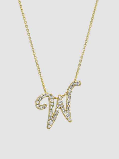 ROBERTO COIN Women's Tiny Treasures Script Initial 18K Yellow Gold, Ruby & 0.24-0.34 TCW Diamond Pendant Necklace