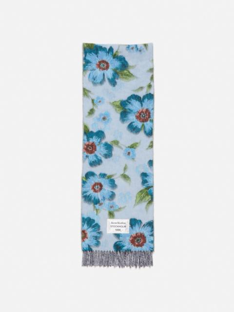 Acne Studios Fringed wool scarf - Blue