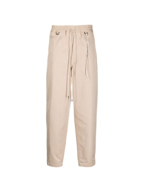 logo-embroidered tapered trousers