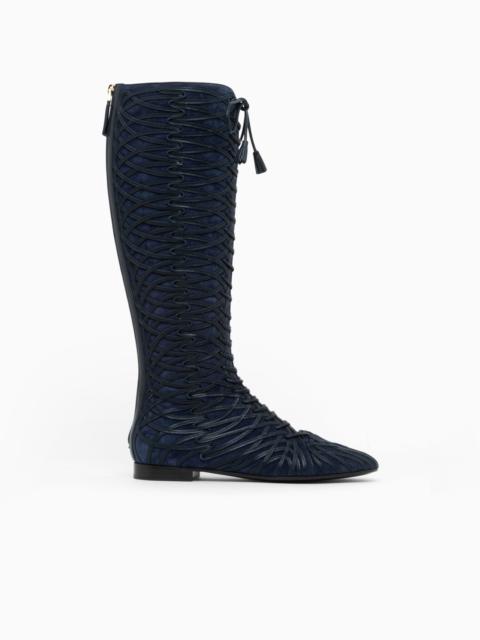 GIORGIO ARMANI BOOTS IN SPLIT LEATHER WITH A LEATHER SOLE