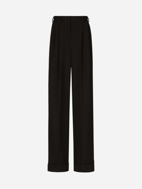 Flared woolen pants