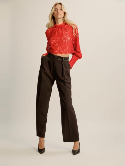 BARDOT Lace Georgia Top In Fire Red