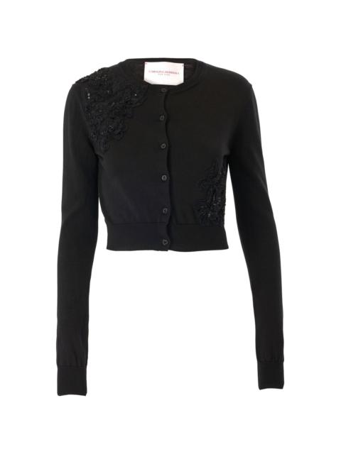 CAROLINA HERRERA lace-appliqué cardigan