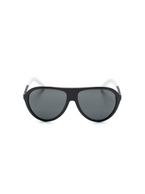 two-tone pilot-frame sunglasses