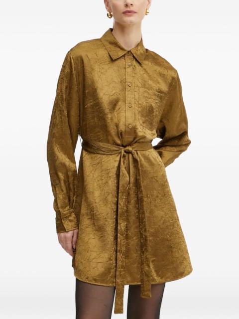 PINKO point-collar long-sleeve mini shirt dress