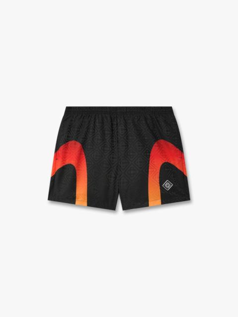 CASABLANCA Black & Orange Gradient Jacquard Swim Shorts