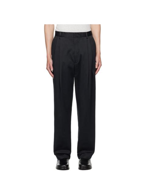 Dries Van Noten Black Pleated Trousers
