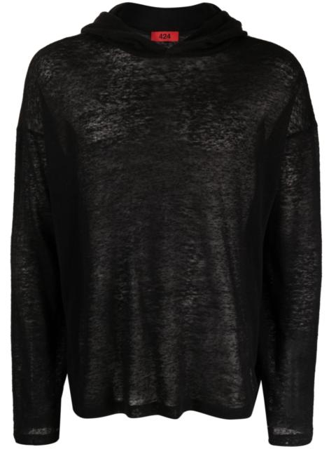 424 mesh long-sleeve hoodie