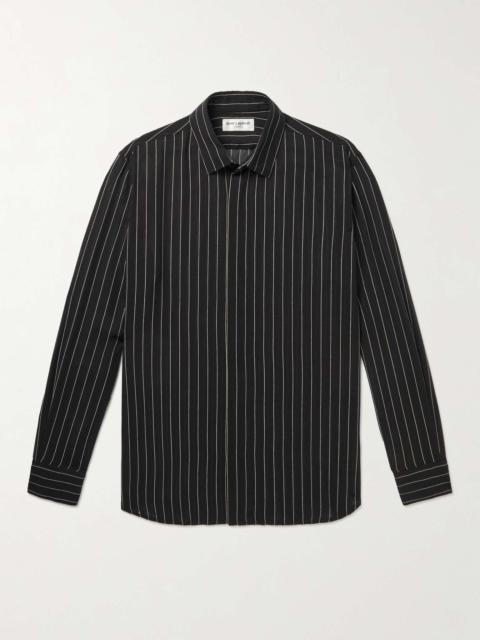 Pinstriped Silk-Georgette Shirt