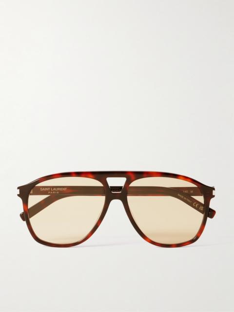 SAINT LAURENT Aviator-Style Tortoiseshell Acetate Sunglasses