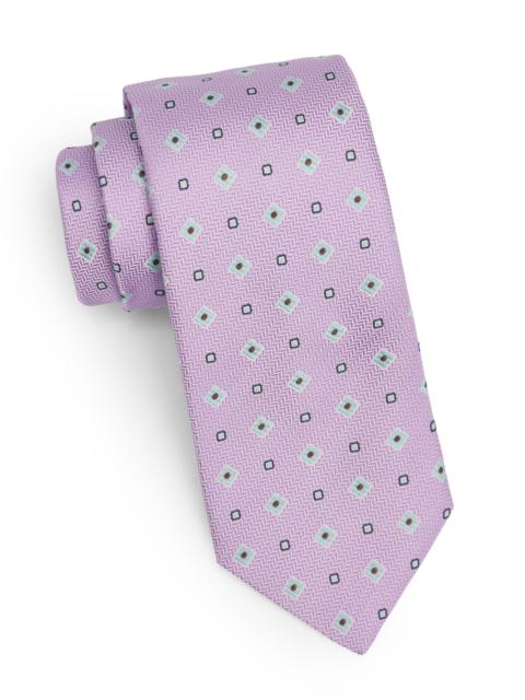 Canali Men's Medallion Woven Silk Tie - Purple