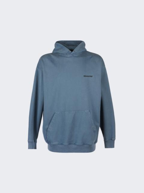 BALENCIAGA Corporate Hoodie Washed Blue