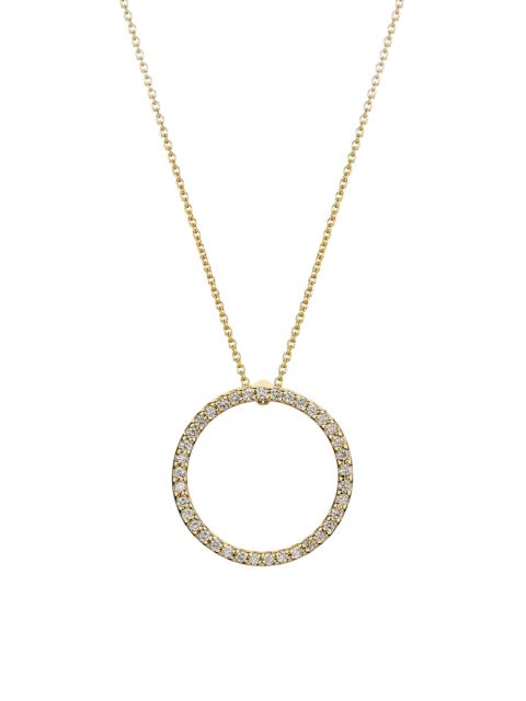 ROBERTO COIN Women's Tiny Treasures Large Diamond Circle 18K Yellow Gold, Ruby & 0.26 TCW Diamond Necklace - Yell