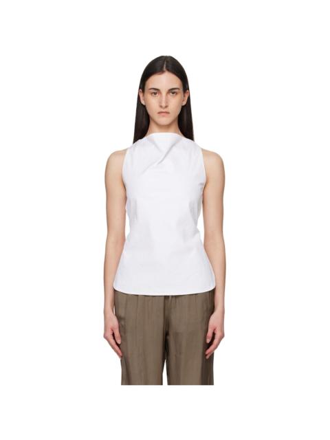 RÓHE White Open Back Crushed Cotton Top