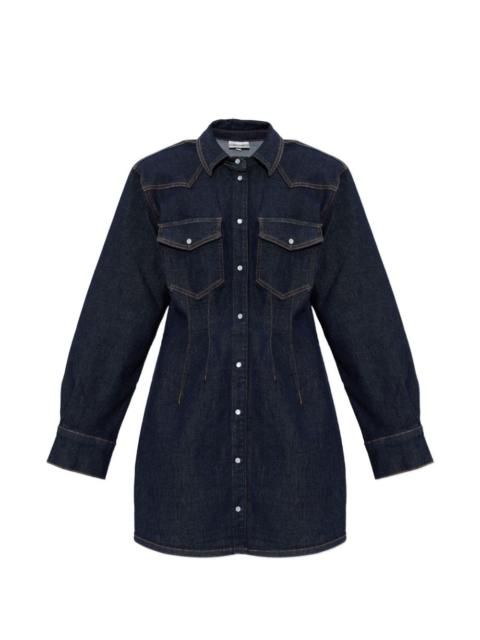 GESTUZ long-sleeved chest-pocket mini dress