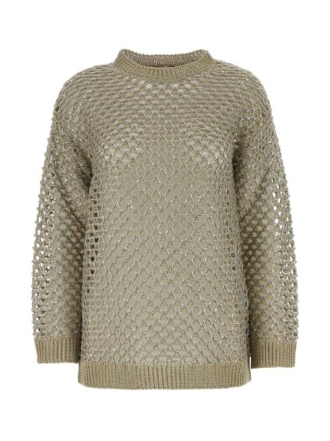 Valentino Valentino Garavani Embellished Crochet Sweater — Beige