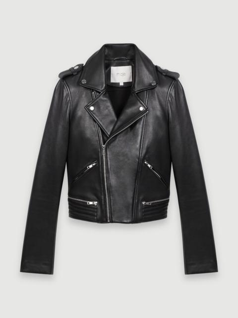maje Leather biker-style jacket