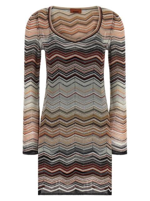 Chevron lamé dress