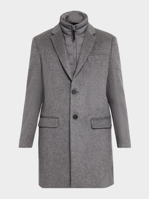 MACKAGE Men's Wool Topcoat with Removable Down Bib