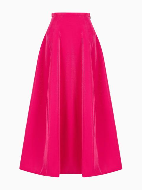 EMPORIO ARMANI Long skirt with crinoline in shiny lurex-effect piqué